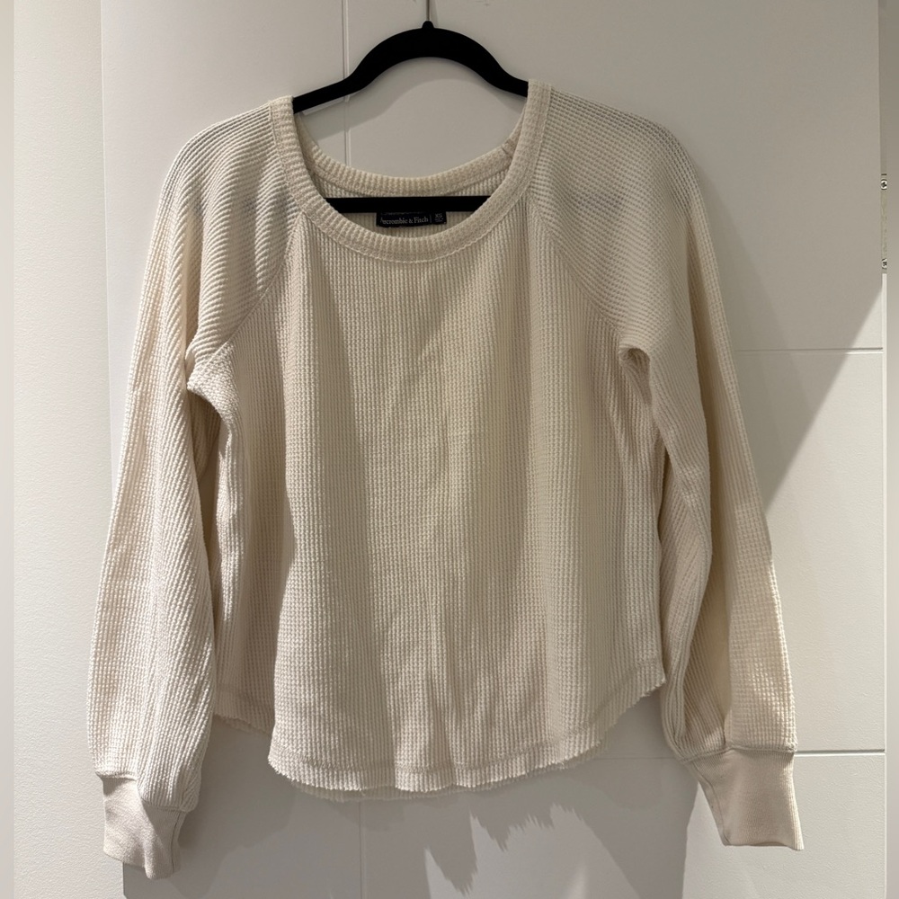 Abercrombie Cream Waffle Long Sleeve